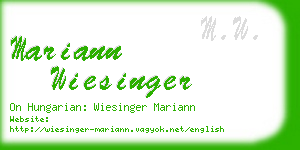 mariann wiesinger business card